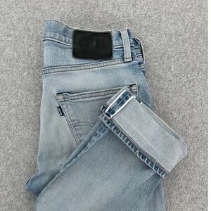 Levis 502 Japanese Selvedge Jeans Mens 29x31 Taper Light Wash Blue Denim Big E